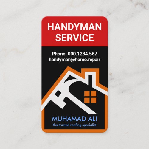 Red Rooftop Building Home Repair Business Card
