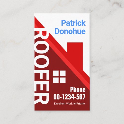 Red Rooftop Building Roofing Specialist Business Card
