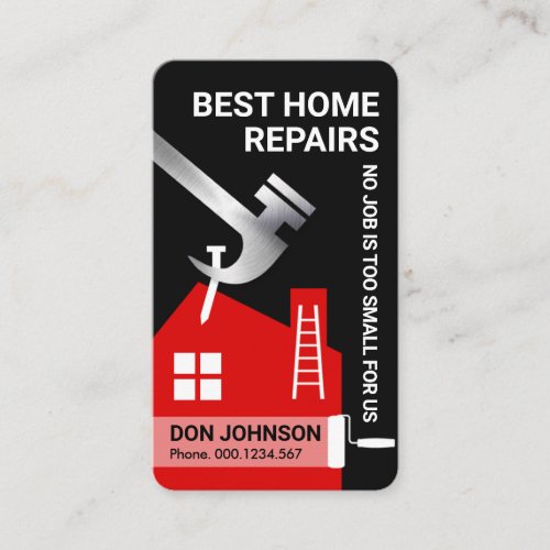 Red Rooftop Home Repairs Business Card