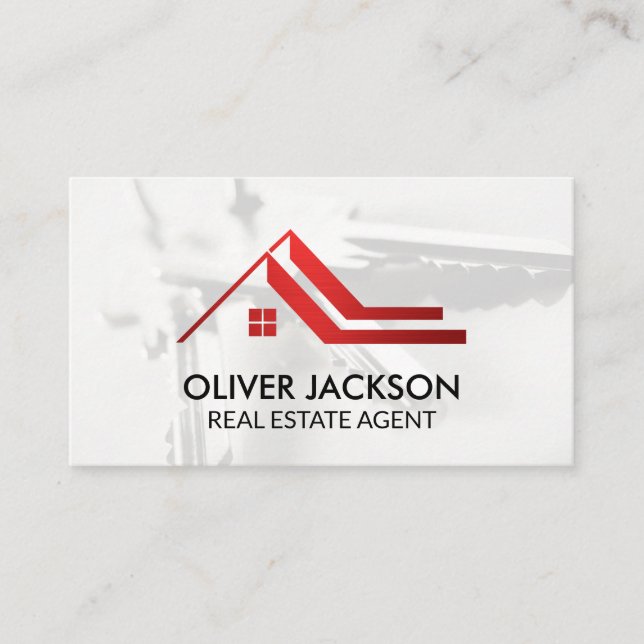 Red Rooftop Logo | House Keys Business Card (Front)