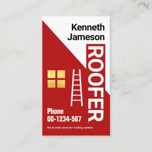 Red Rooftop Roofing Specialist Business Card