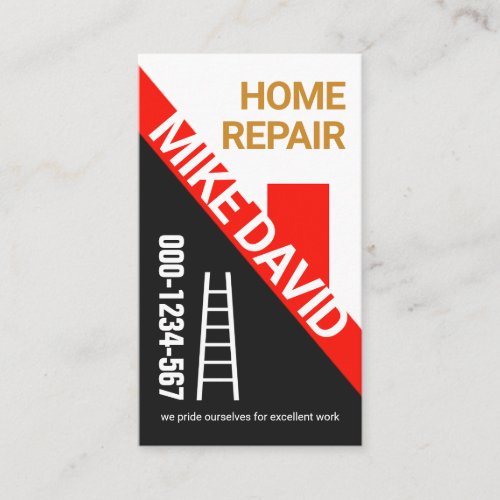 Red Rooftop Your Name Handyman Business Card