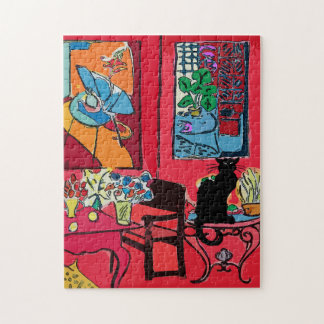 Red Room with Black Cat Jigsaw Puzzle