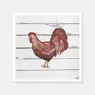 Red Rooster Barnyard Party Farmhouse Style Napkins