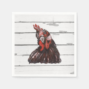 Red Rooster Barnyard Party Farmhouse Style Napkins
