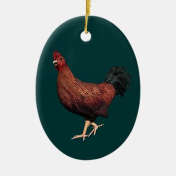 Red Rooster Ceramic Ornament by Emangl3D at Zazzle