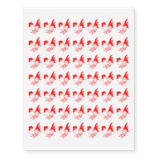 Red Rooster Chicken Bird Farm Animal Design Temporary Tattoos