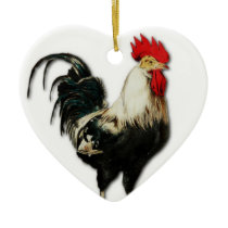 Red Rooster Chicken Customize Ceramic Ornament