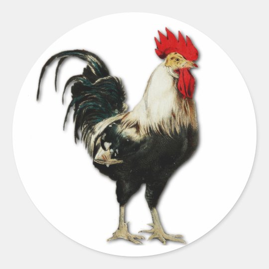 Red Rooster Chicken Customize Classic Round Sticker