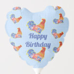 Red Rooster Chickens Boys Happy Birthday Balloon<br><div class="desc">Red Rooster Watercolour Happy Birthday Balloon. Designed from my original artwork.</div>