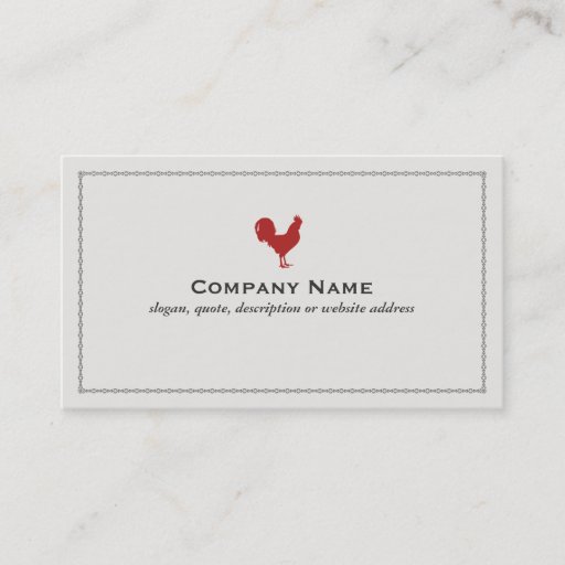 Customizable Red Rooster Business Card