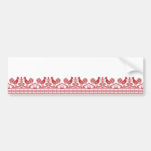 Red Rooster cross-stitch Bumper Sticker