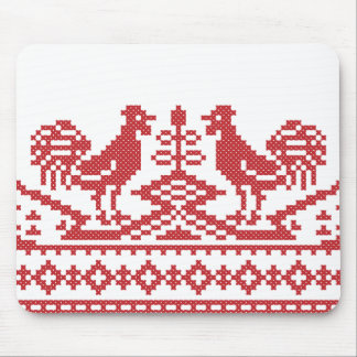 Red Rooster cross-stitch Mouse Pad