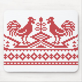 Red Rooster cross-stitch Mouse Pad