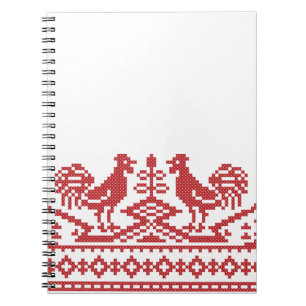 Red Rooster cross-stitch Notebook