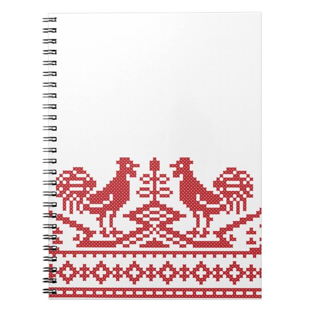 Red Rooster cross-stitch Notebook (Front)