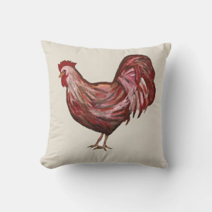 Red Rooster Farmhouse Throw Pillow
