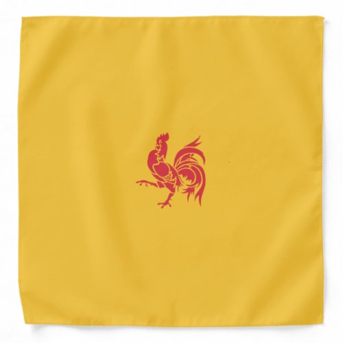 Red Rooster Flag of Wallonia Bandana