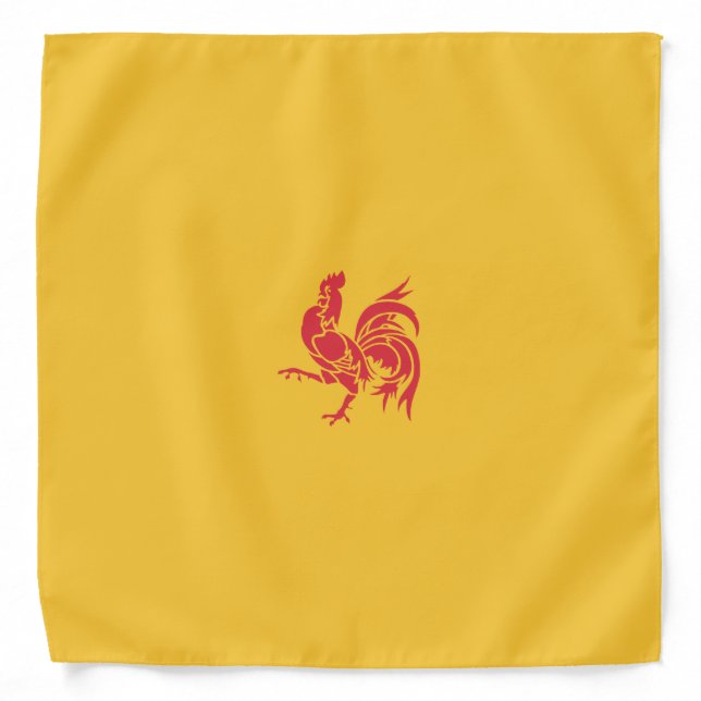 Red Rooster (Flag of Wallonia) Bandana (Front)