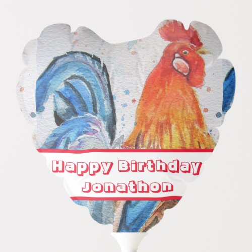 Red Rooster Happy Birthday Boys Men Balloon