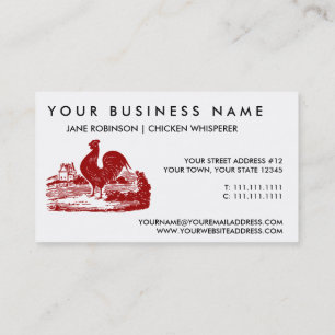 Red Rooster Old Farmhouse Vintage Business Card