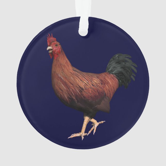 Red Rooster Ornament (Back)
