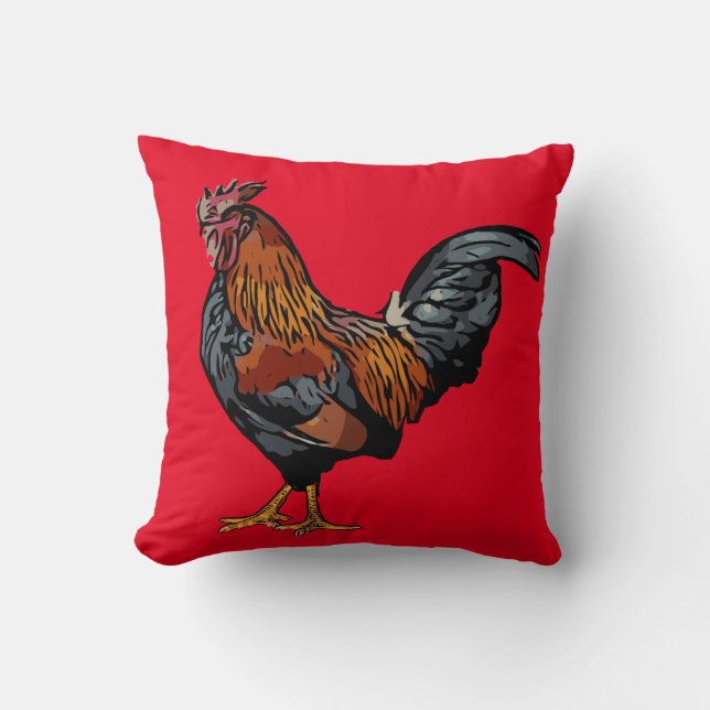 Red Rooster Pillow (Front)