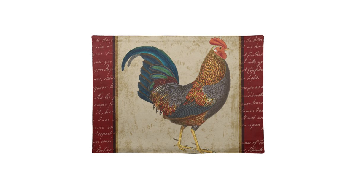 Red Rooster Placemat Zazzle