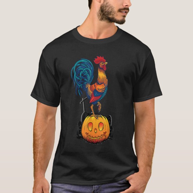 Red Rooster Shirt Cocky Vintage Rooster Halloween (Front)