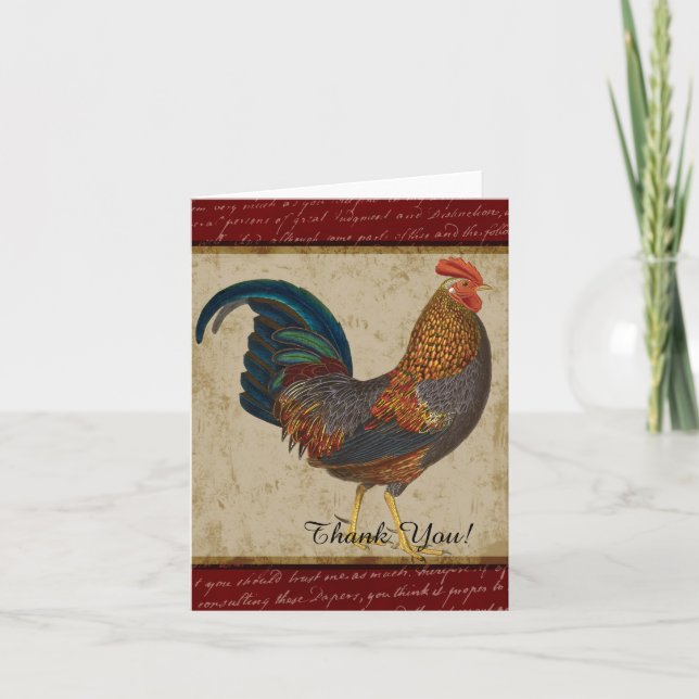 Red Rooster Thank You Card (Front)