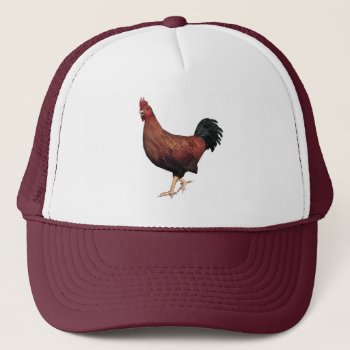 Red Rooster Trucker Hat by Emangl3D at Zazzle