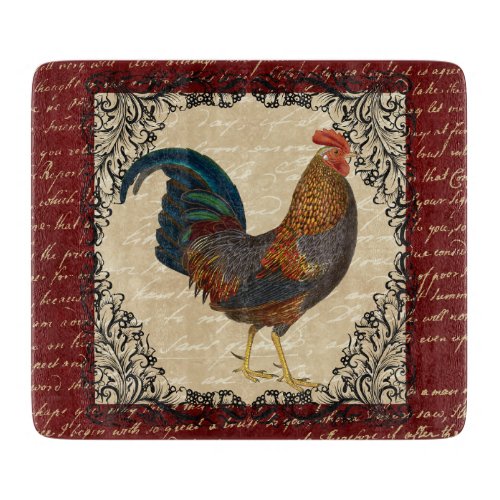 Red Rooster Vintage Cutting Board