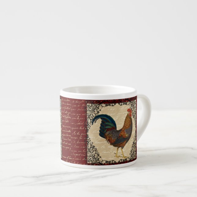 Red Rooster Vintage Espresso Cup (Front Right)