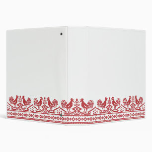 Red Roosters cross-stitch Russian Pattern Binder