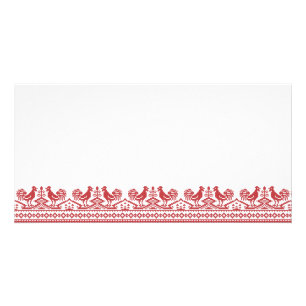 Red Roosters cross-stitch Russian Pattern Card