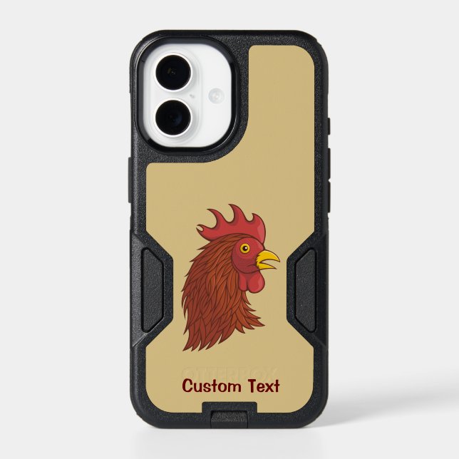Red Rooster's Head iPhone Case (Back)