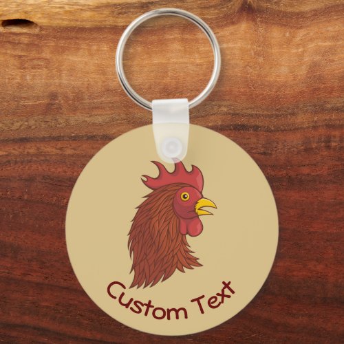 Red Roosters Head Keychain