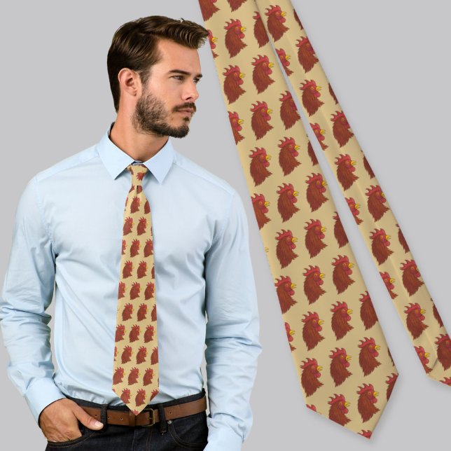 Red Rooster's Head Neck Tie (Creator Uploaded)