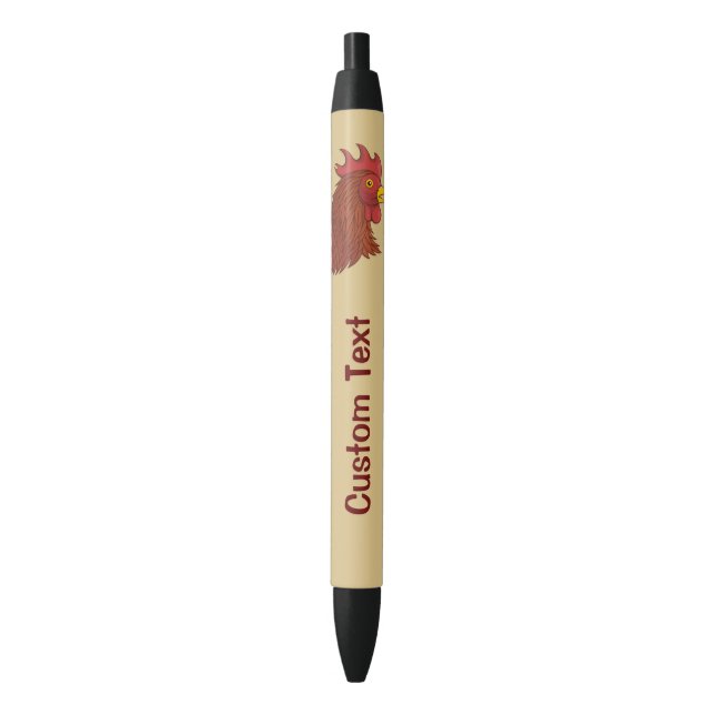 Red Rooster's Head Pen (Front Vertical)