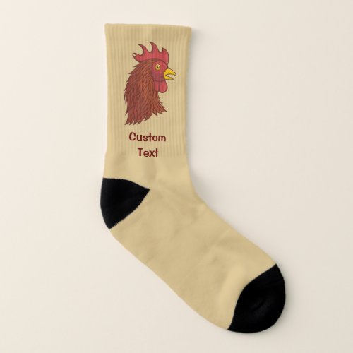 Red Roosters Head Socks