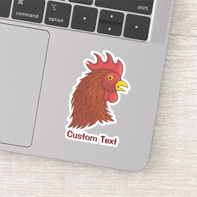 Red Rooster's Head Sticker (Detail)