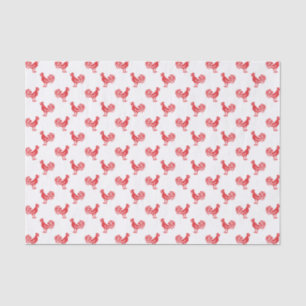 Red Roosters seamless pattern Tissue Paper
