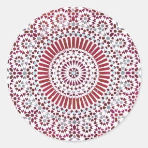 red root chakra circle mosaic classic round sticker