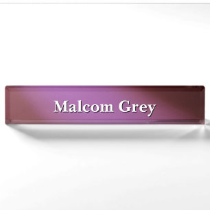 Red Rosa twilight moonlight ombre effect Desk Name Plate