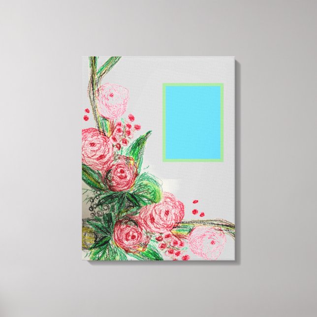 Red Rosas Asymmetric Canvas Print (Front)