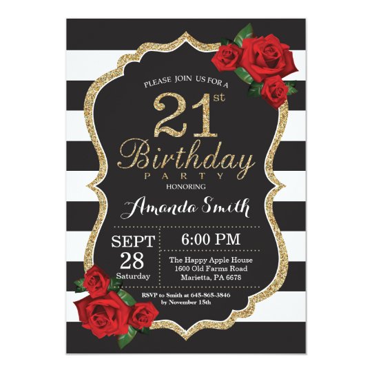 red rose 21st birthday