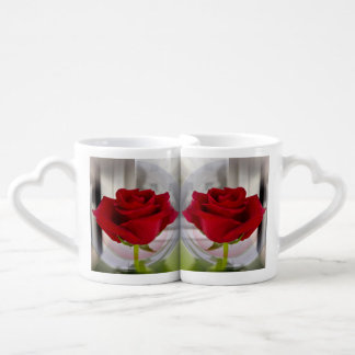 Red rose 2 coffee mug set