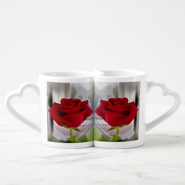 Red rose 2 coffee mug set (Front Nesting)