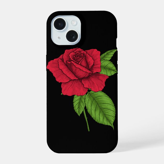 Red rose 2 iphone case (Back)