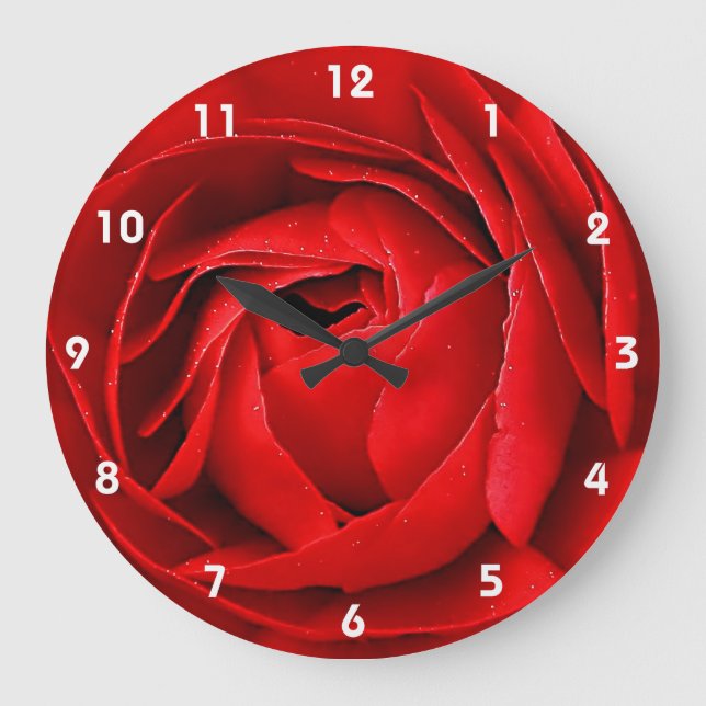 RED ROSE 2 LARGE CLOCK (Front)